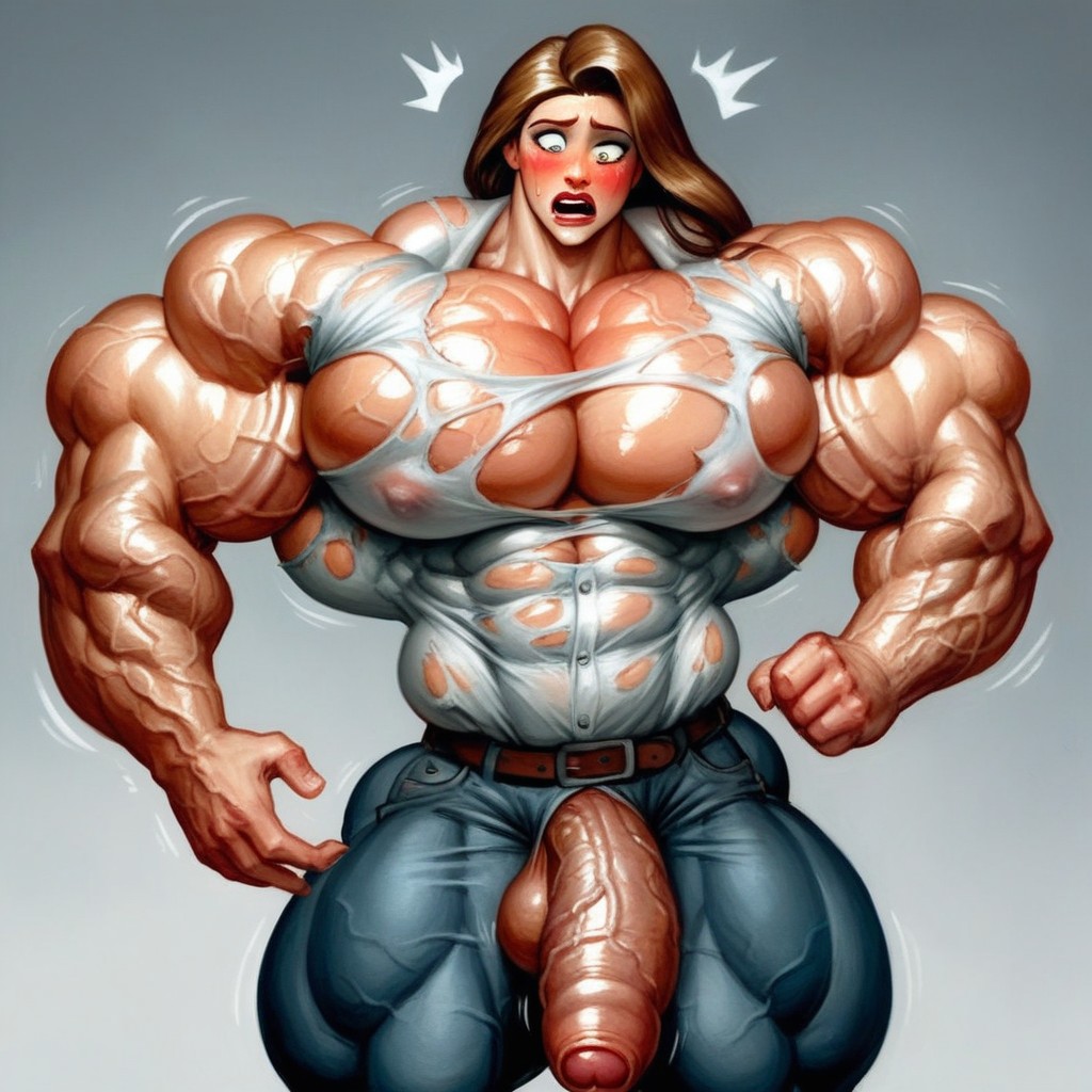 Veiny Biceps, Visible Muscle Growth, Muscle Growth Story Shemale AI Porn