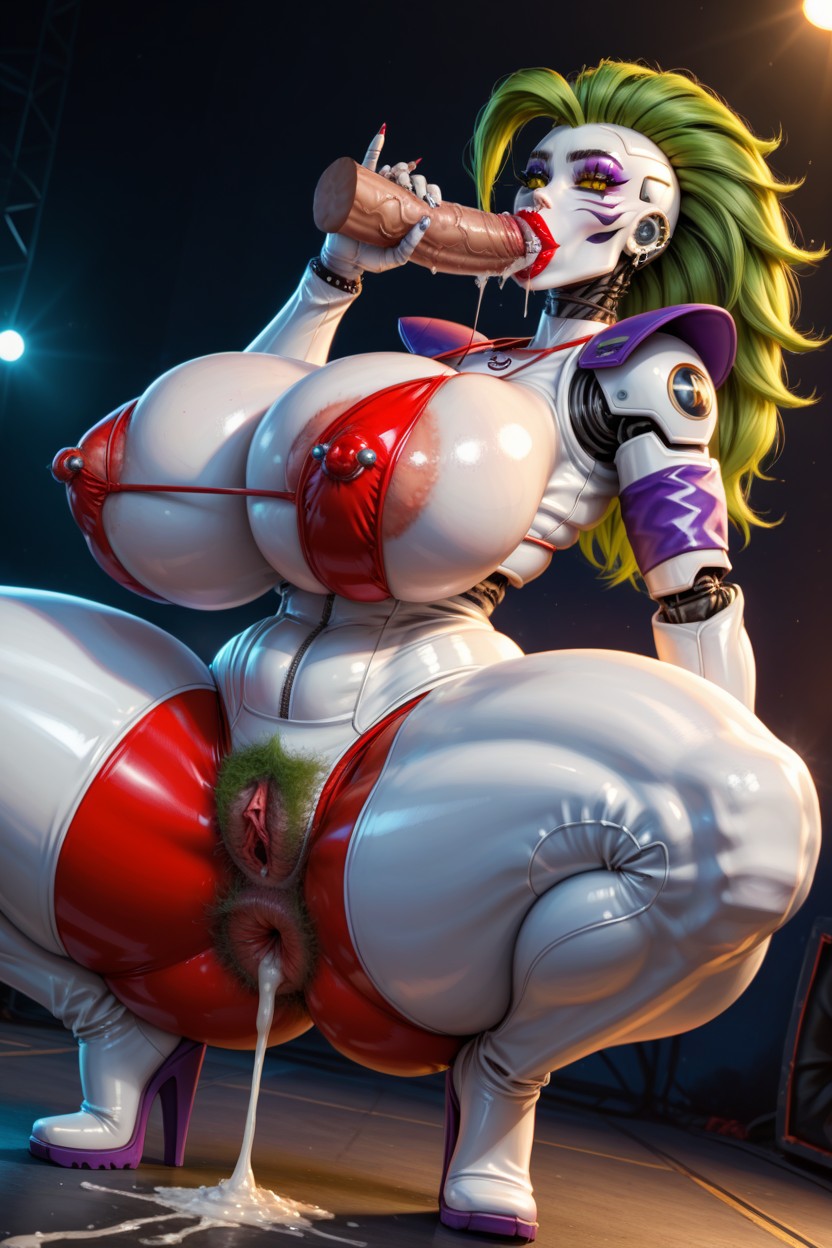 K, White Latex Bodysuit, Slutty Face AI Porn