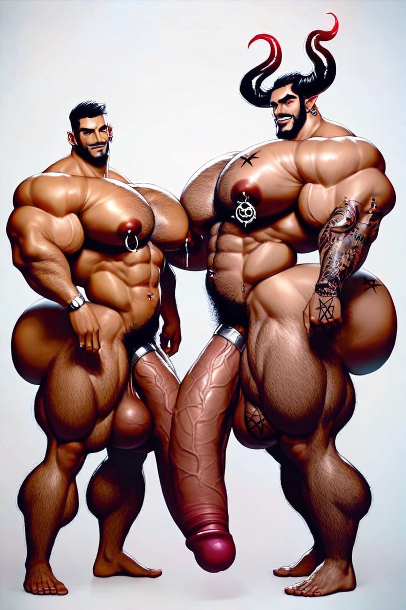 Gay Tattoos, Harem, Volumetric AI Gay Porn
