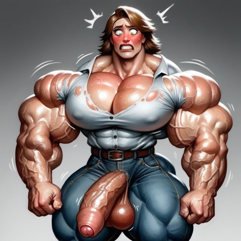 Brunette, Muscular Penis, She Dreams Of Muscle Growth Shemale AI Porn