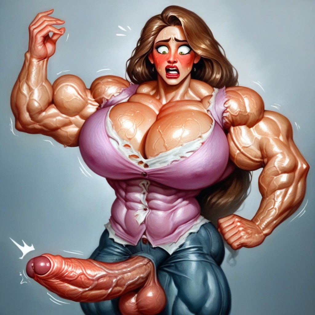 Sweaty, Embarrassed , Veiny Biceps Shemale AI Porn