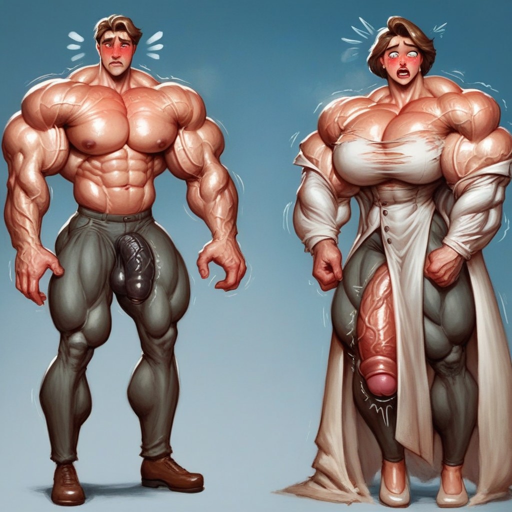 Milf Futa In Pixar Style, Big Massive Veins, Veiny Biceps Shemale AI Porn