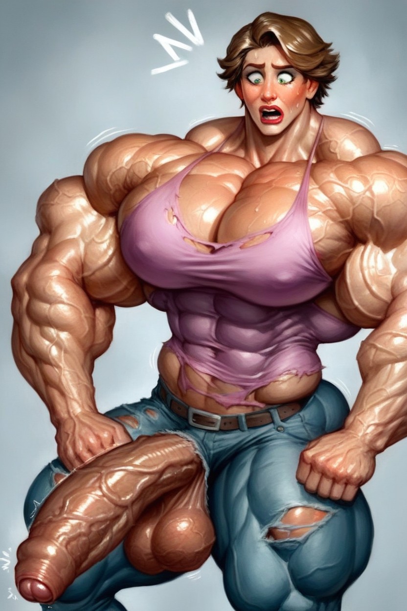 Prison Background, Ripped Muscle Dick, Extremely Big Muscle Shemale AI Porn