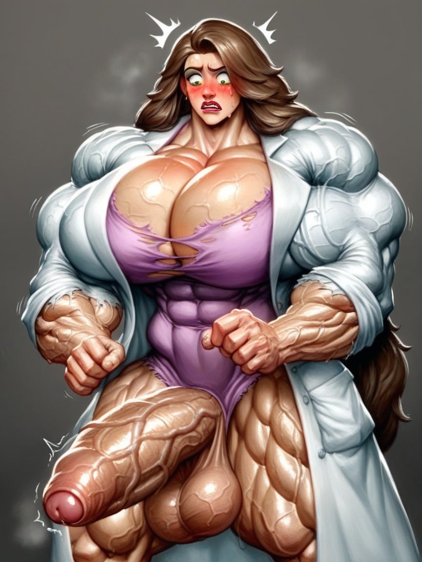 Cleavage, Visible Muscle Growth, Over Pumped Veins Shemale AI Porn