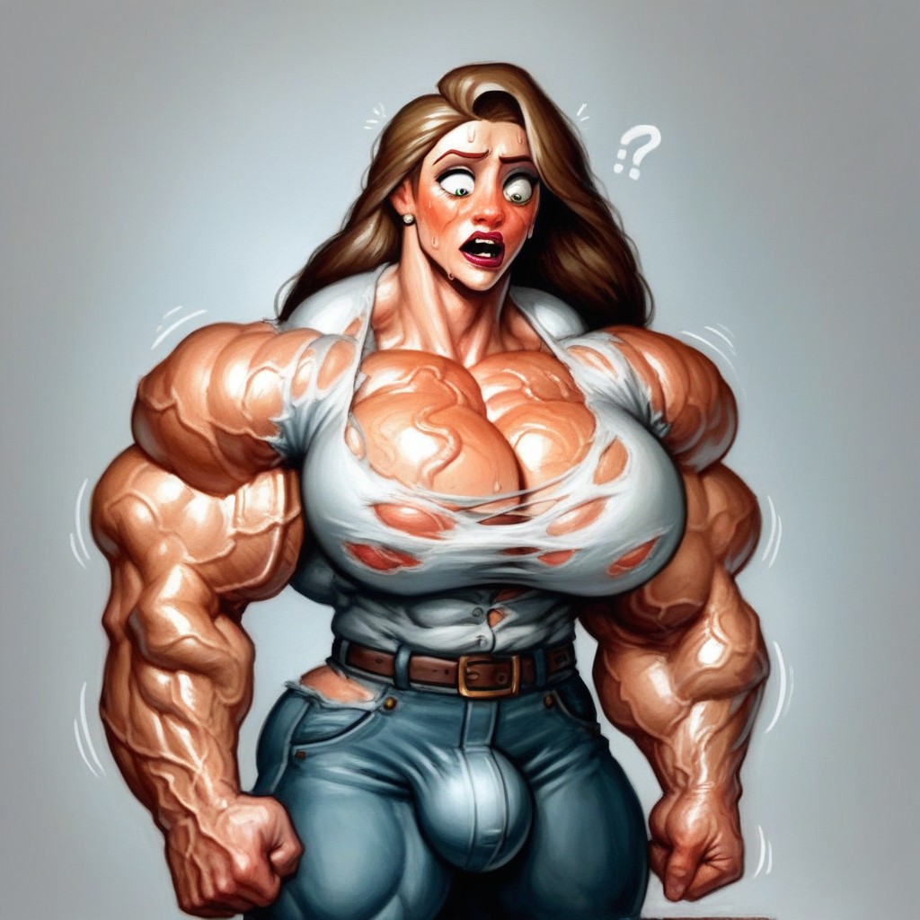 Massive Veiny Armsveins Popping, Ripped Muscle Dick, Prison Background Shemale AI Porn