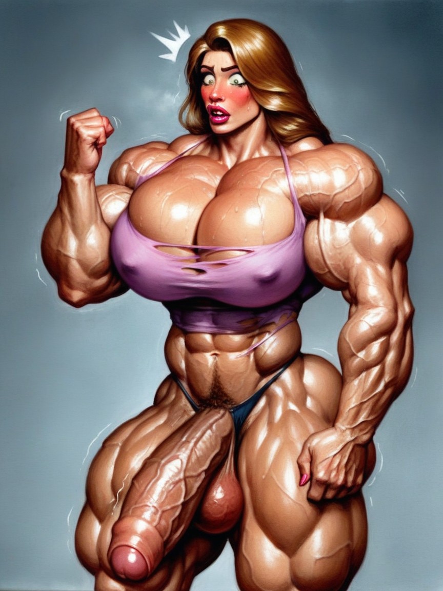 Veins All Over Her Body, Juicy Veins, Visible Muscle Growth Shemale AI Porn