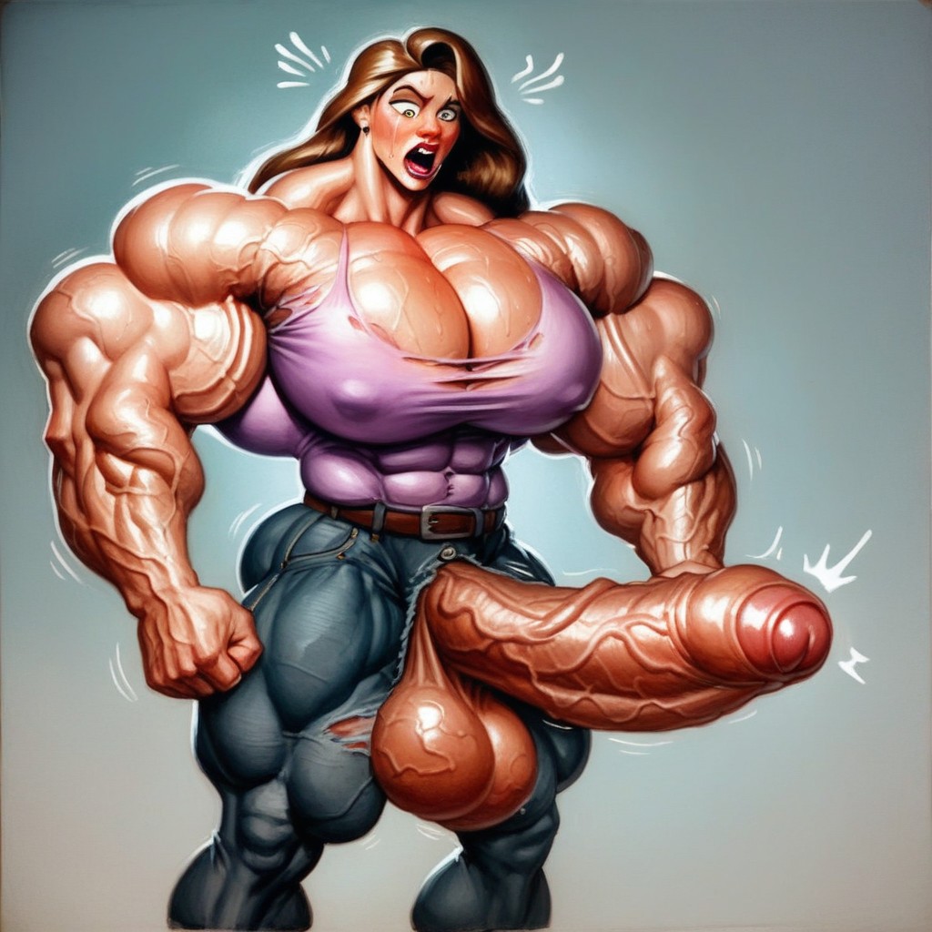 Veiny Body, Over Pumped Veins, Long Length Shemale AI Porn