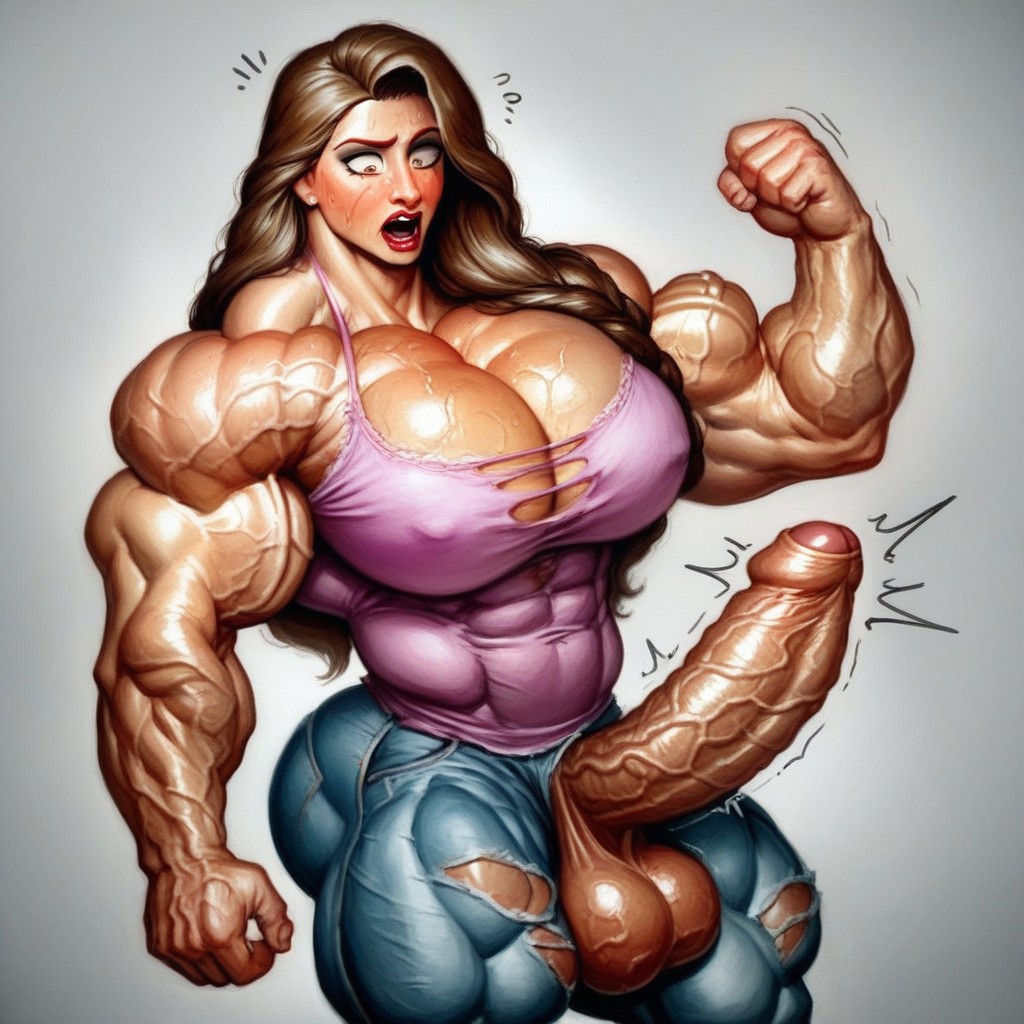 Futa Milf, Veiny Body, Extremely Big Muscle Shemale AI Porn