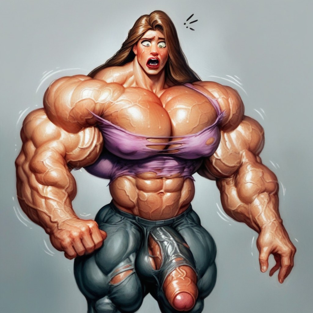 Muscle Expansion, Hyper Veiny Dick, Prison Background Shemale AI Porn