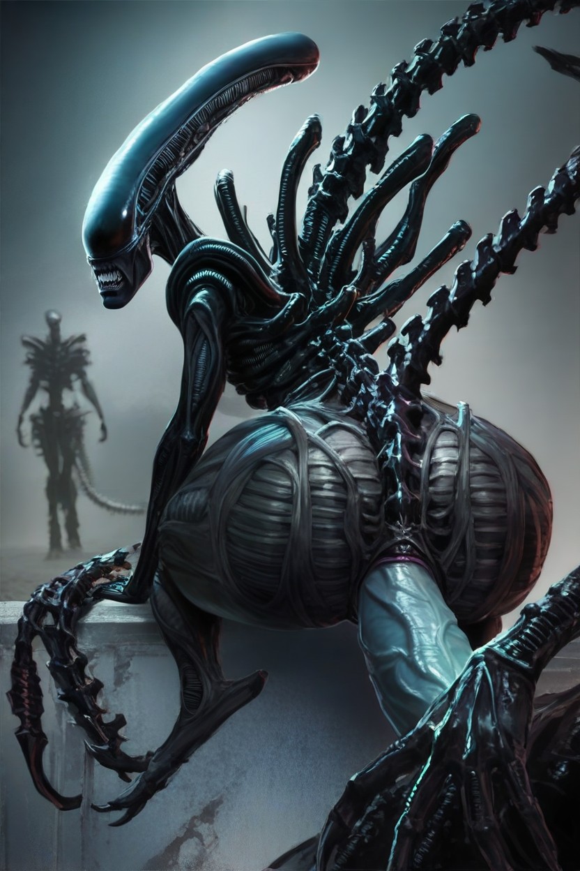 Female Xenomorph, Large Ass, Mating Press Asian AI Porn