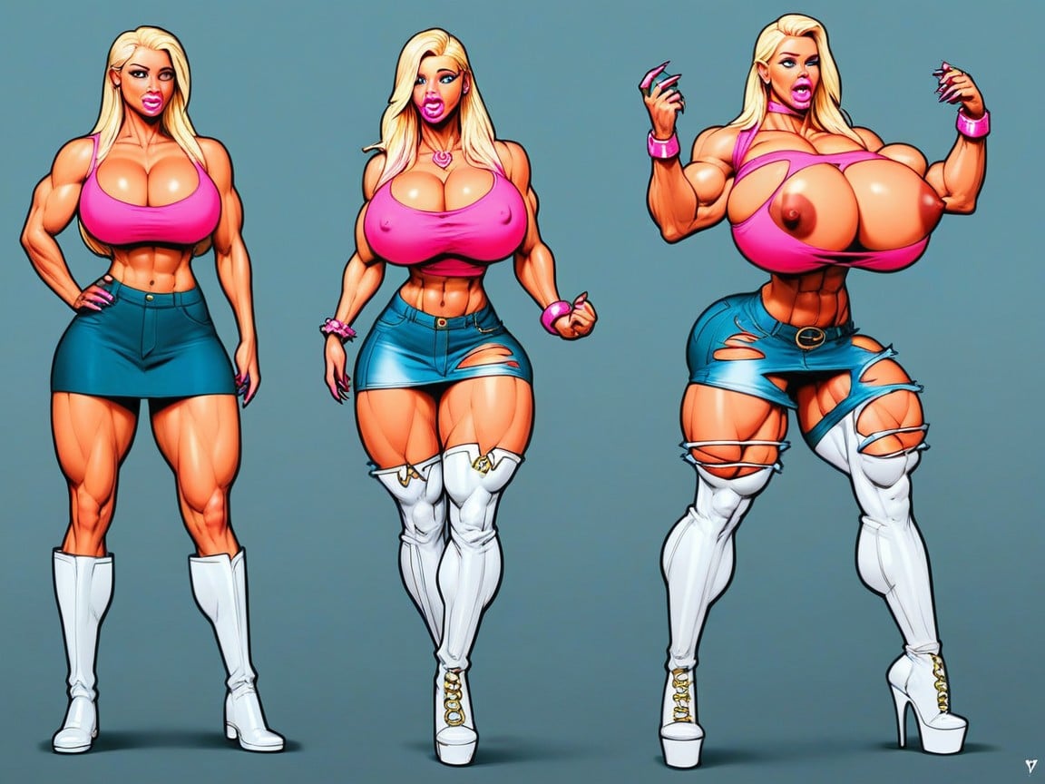 Sequence, Muscle Growth, Extreme Breast Growth Furry AI Porn
