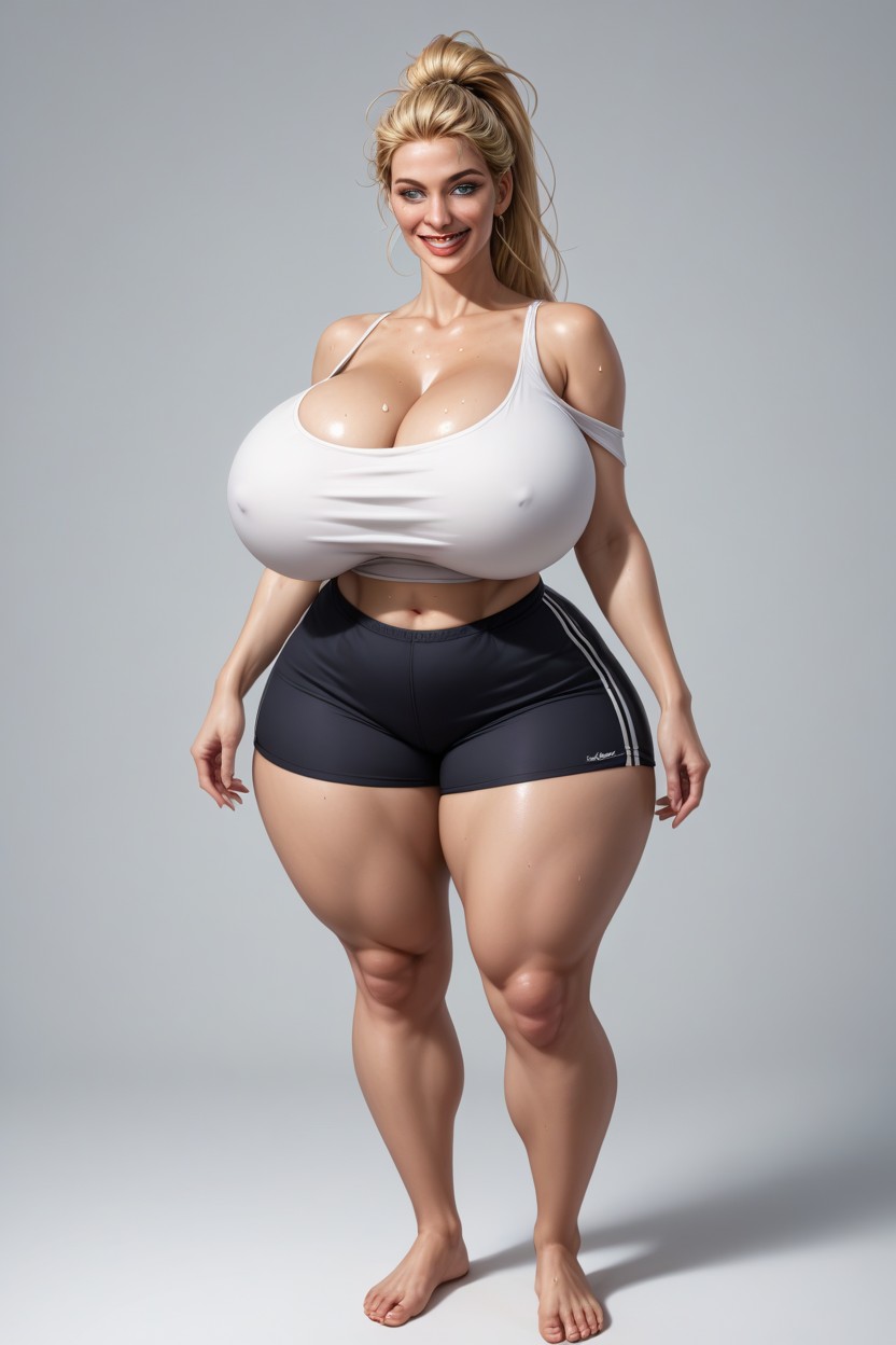 Sweaty, Strong Jaw, 1 Person AI Porn