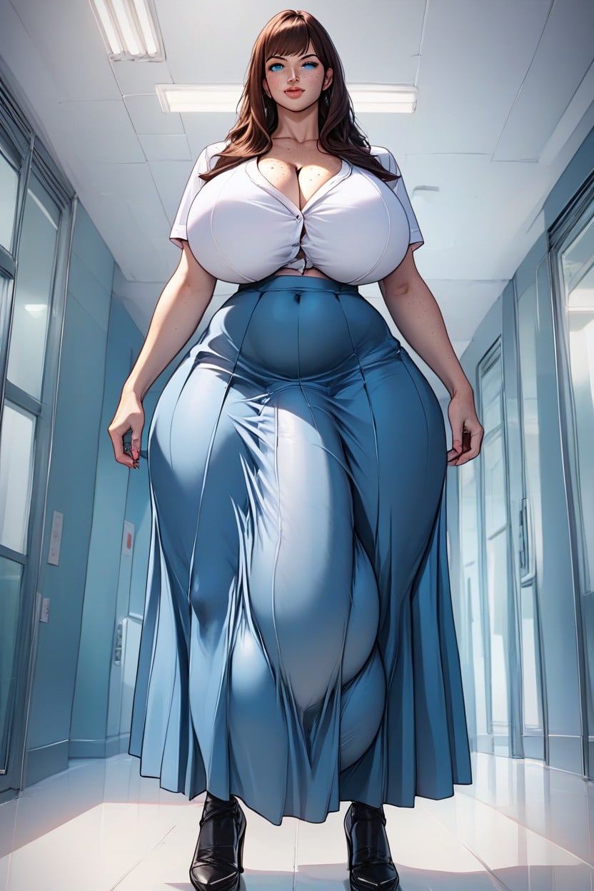 Plump Lips, Bottom Up, Big Cock Bulge Shemale AI Porn