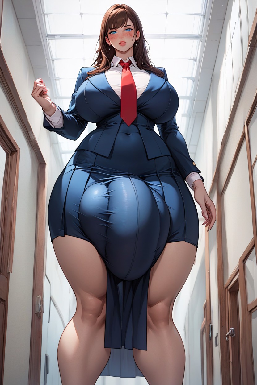 Wide Hips, Elegant Face, Classroom Shemale AI Porn