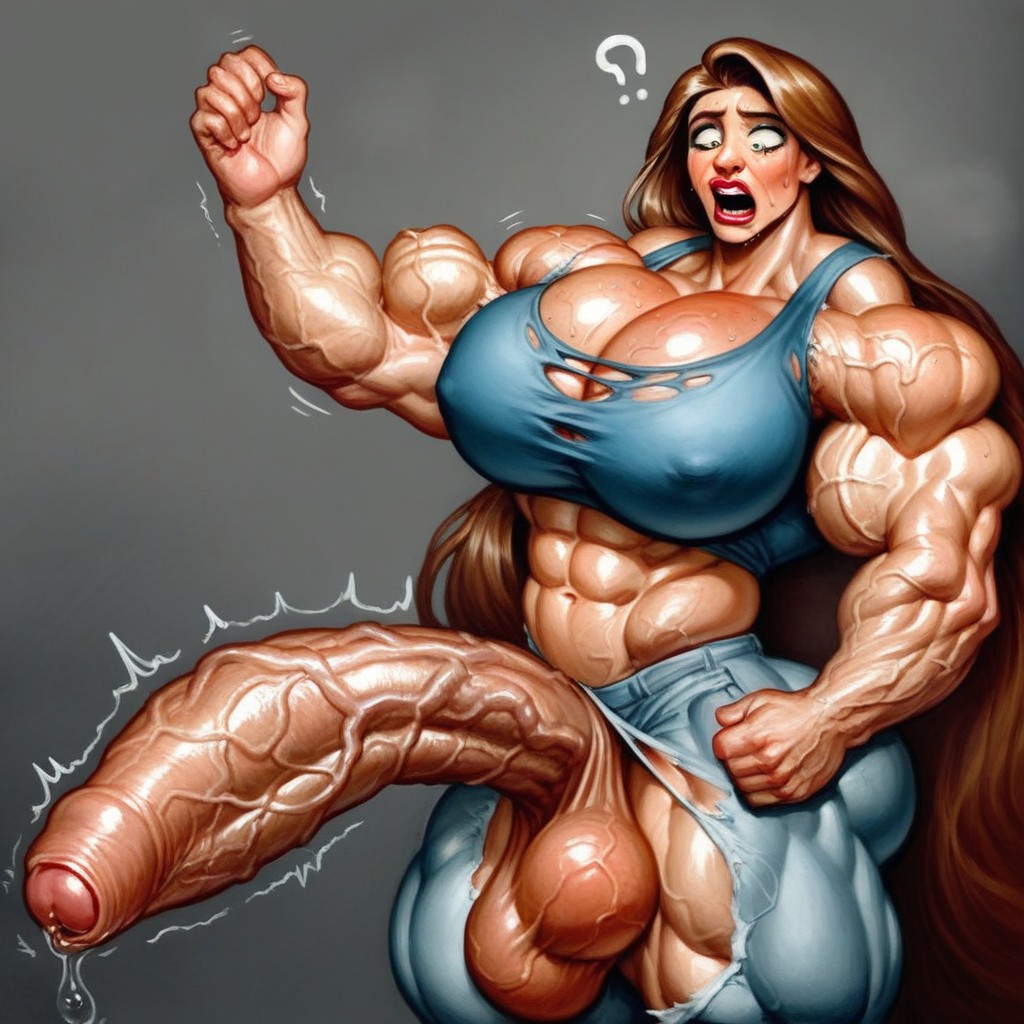 Prison Background, Visible Muscle Growth, Vein Monster Shemale AI Porn