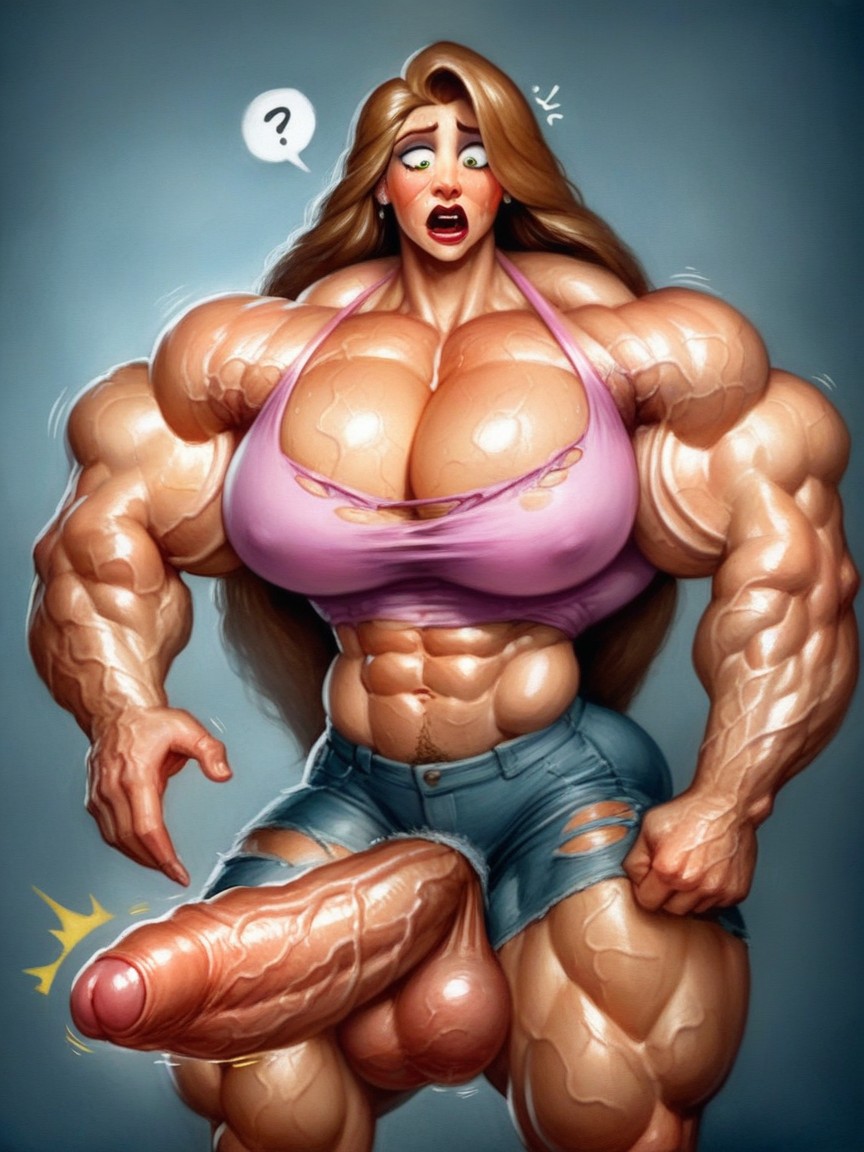 Milf Futa In Pixar Style, Sweaty, Extremely Big Muscle Shemale AI Porn