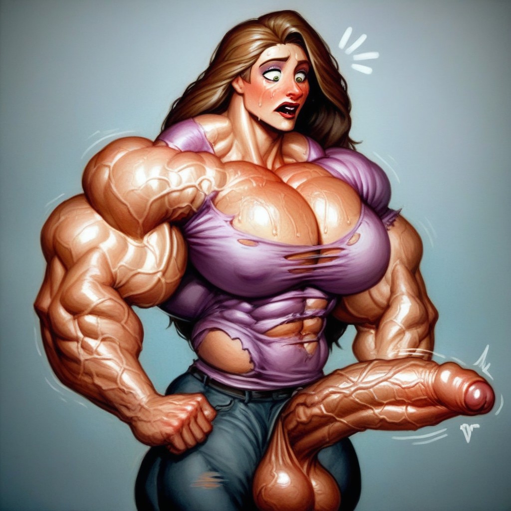 Over Pumped Veins, Ripped Muscle Dick, Veins Expansion Shemale AI Porn