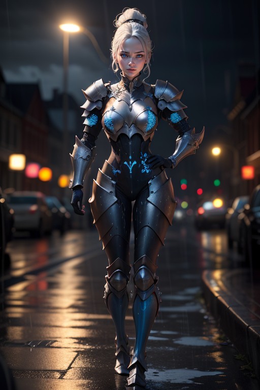 D, White Hair, Armour Gloves Hentai AI Porn