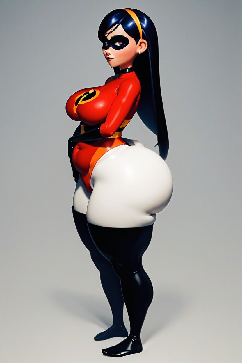 Bunda Extremamente Grande, Vista Lateral, The Incredibles Pornografia de IA