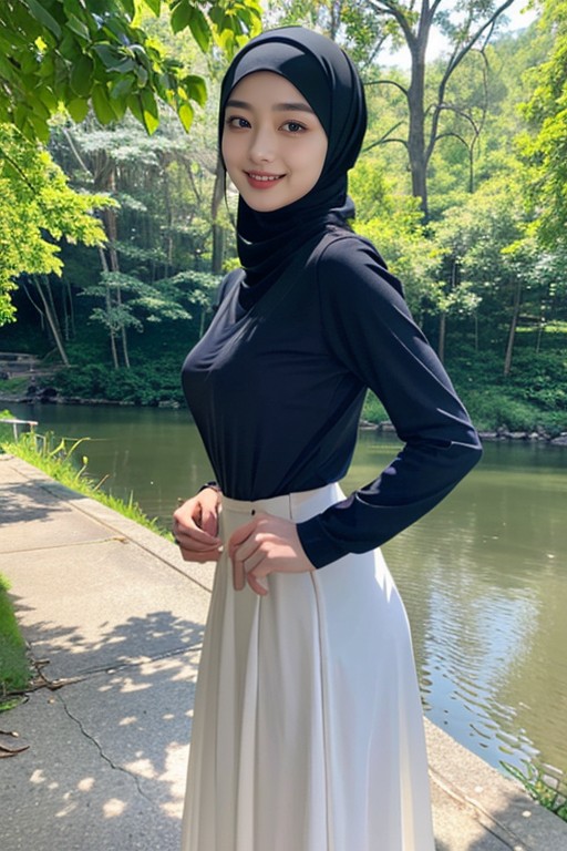 Long Skirt, Lago, HijabPorno AI