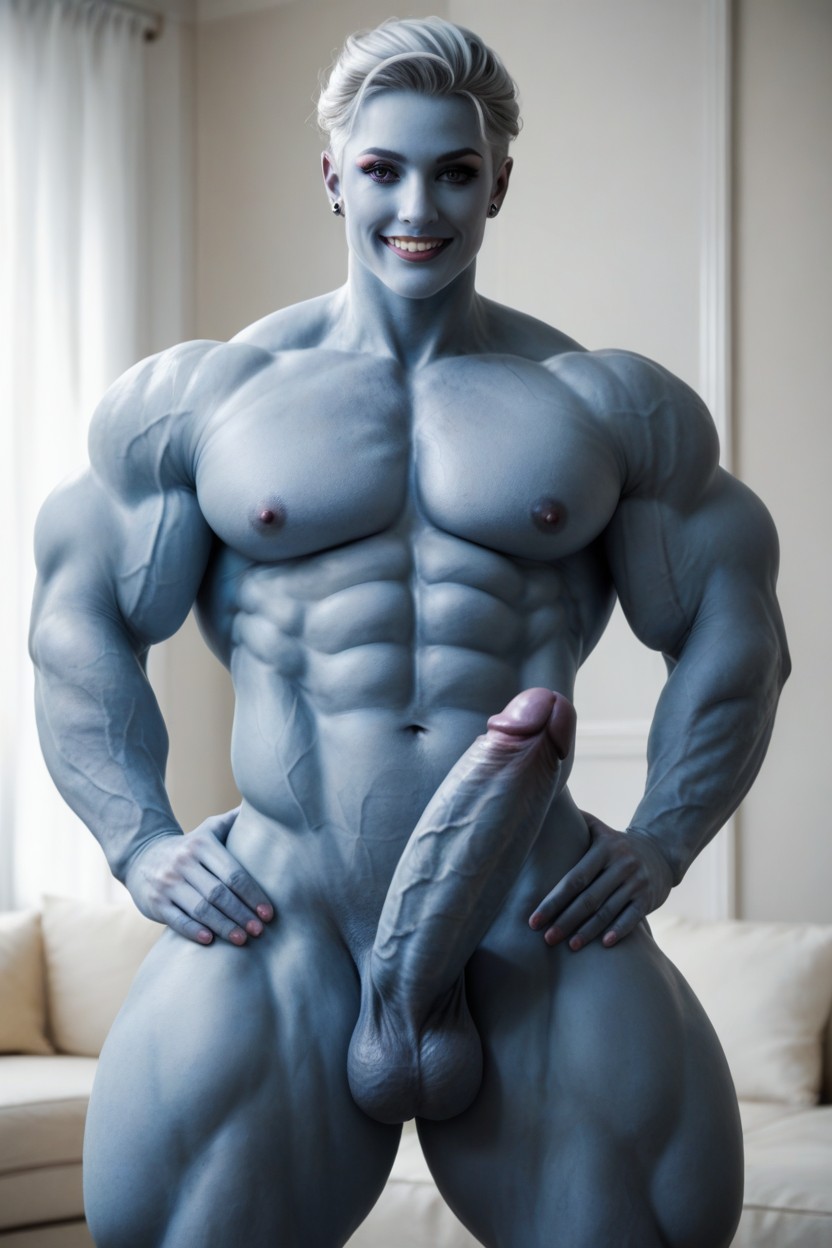 Huge Muscular Arms, Toned, Muscular Veins Shemale AI Porn