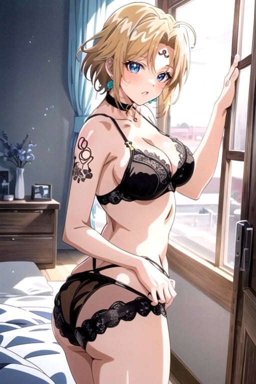 Concupiscent, In Lingerie, Ultra Blonde HairAI 포르노