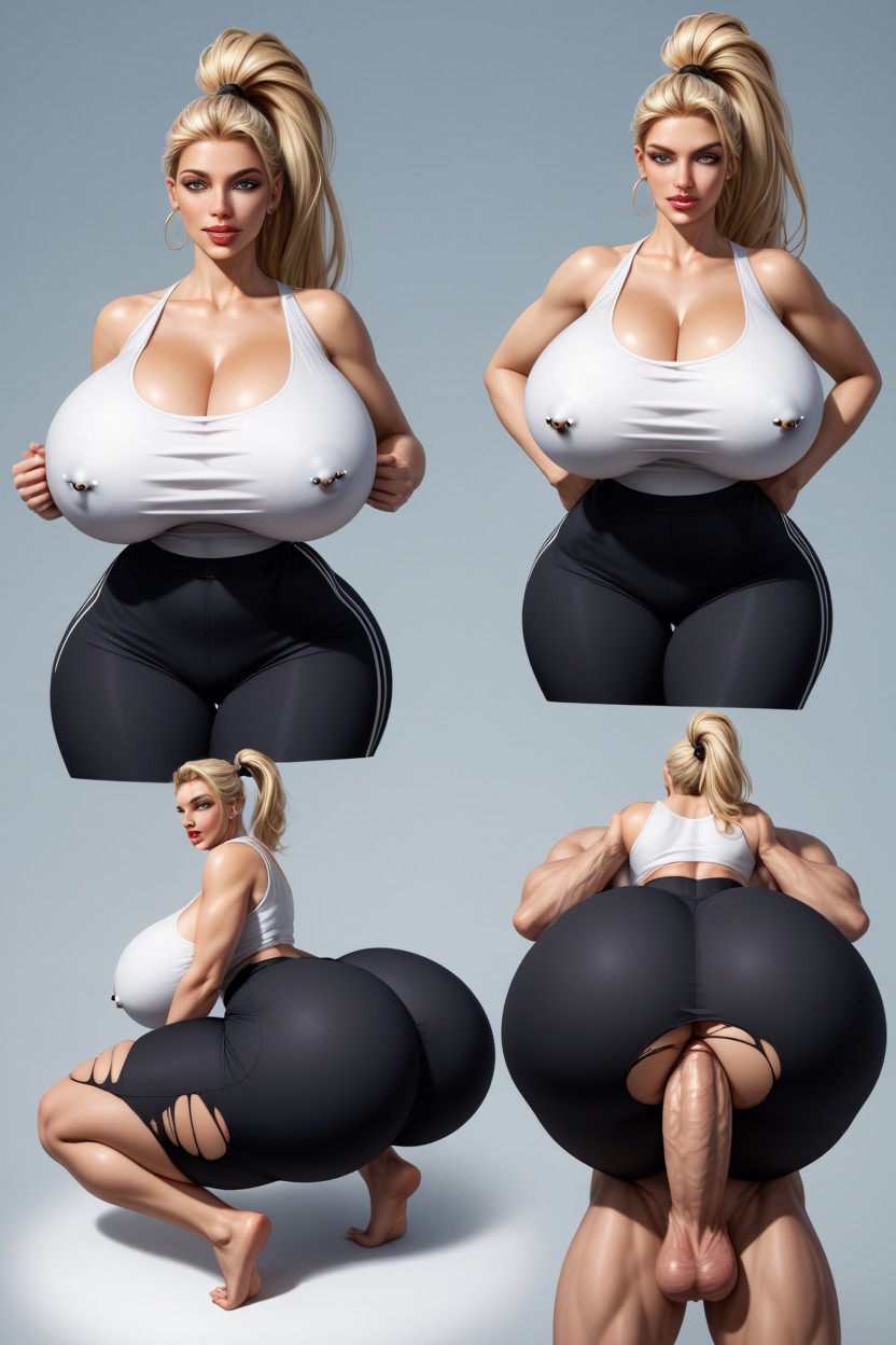 Extremely Large Ass, Wrinkles, Skinny AI Porn