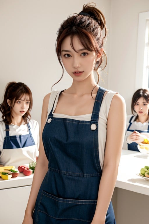 Bangs, Apron, Pale Skin AI Porn