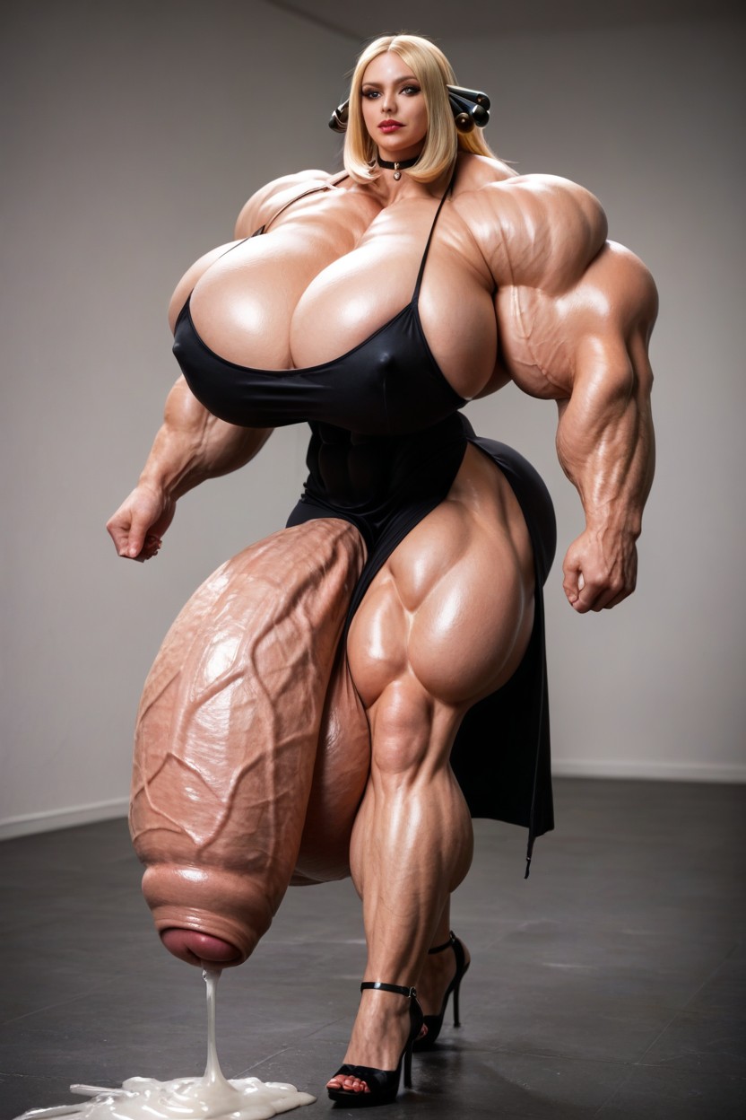 Bulging Cock, Gigantic Biceps, Gigantic Trapezius Shemale AI Porn