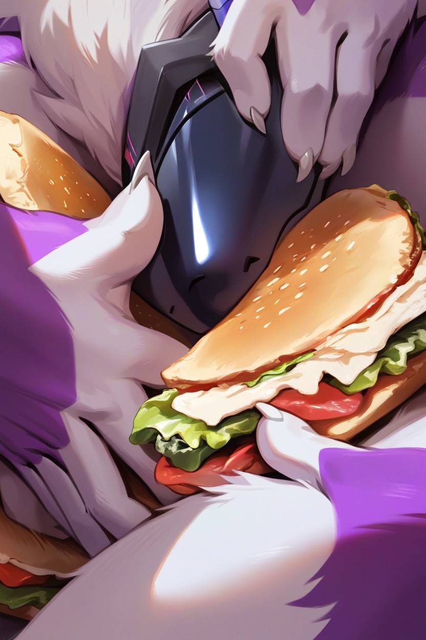 Female Miraidon, Technologie Dragon, Sitting Furry AI Porn