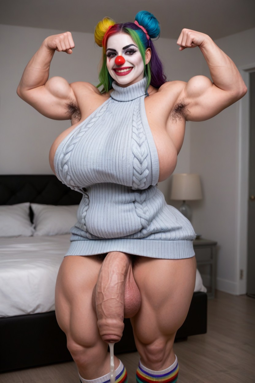 Armpit Hair, Gigantic, Evil Smile Shemale AI Porn