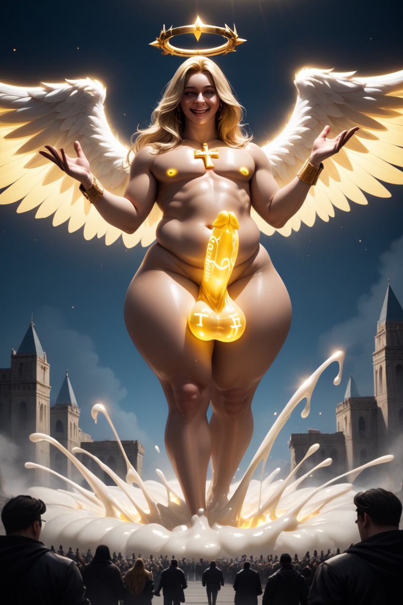 Gold Halo, Angel Wings, Gi AI Gay Porn