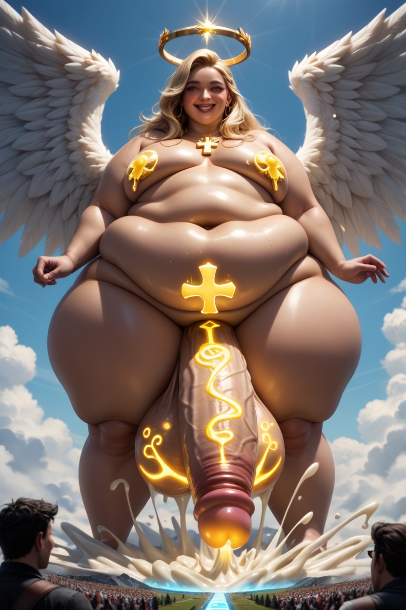 Glowing Cum, High Quality, Angel Wings AI Gay Porn