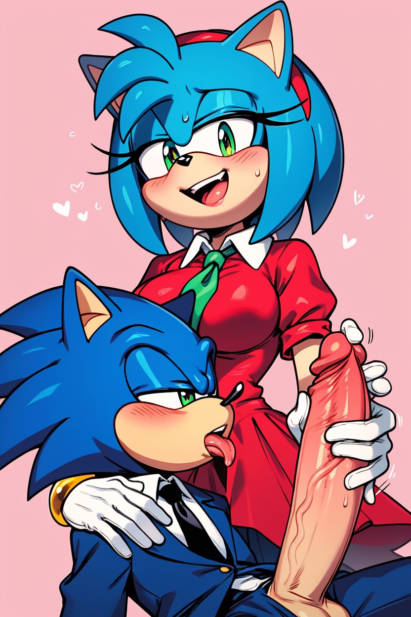 Hyper Penis, School Uniform, Amy Rose From Sonic Furry AI Porn