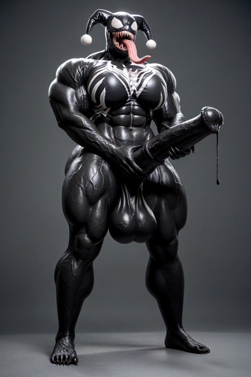 Venom Jester Hood, Thick Thighs, Thicc Shemale AI Porn