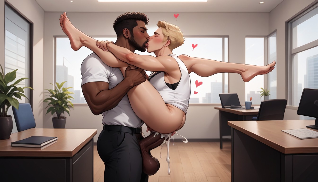Mucha Gente Alrededor, Oficina, Side View Porno gay IA