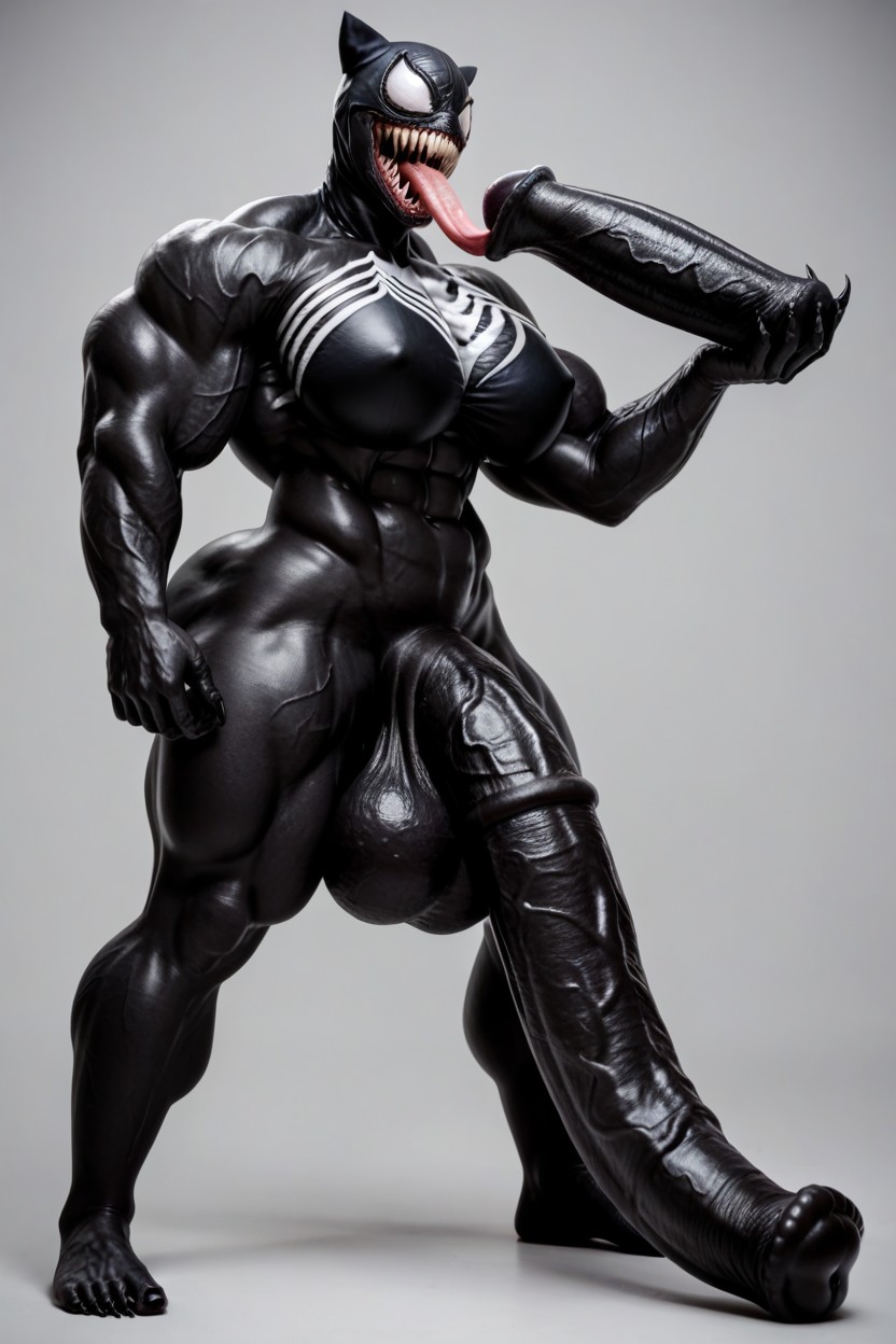 Ultra Muscular, Hard Cock, Venom Face Shemale AI Porn