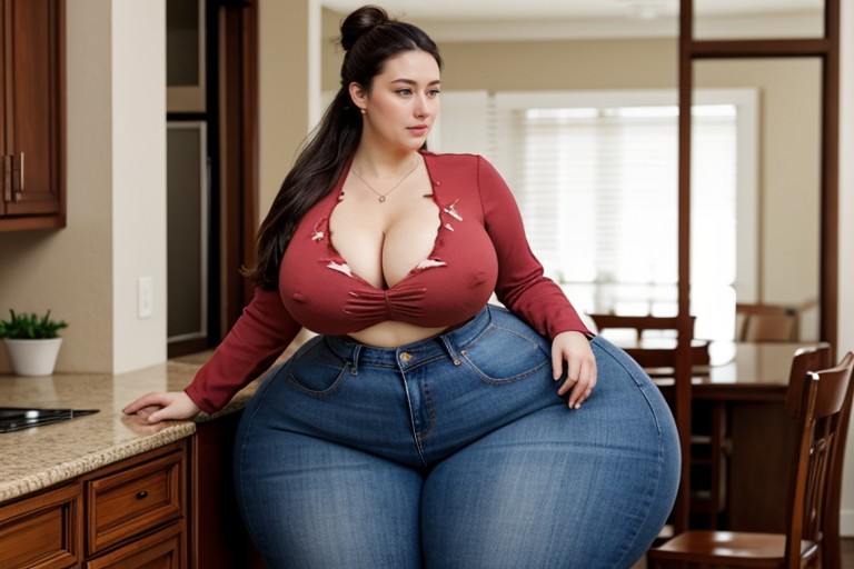Pear Shaped Body, Venus Body, Disproportionately Large Ass AI Porn