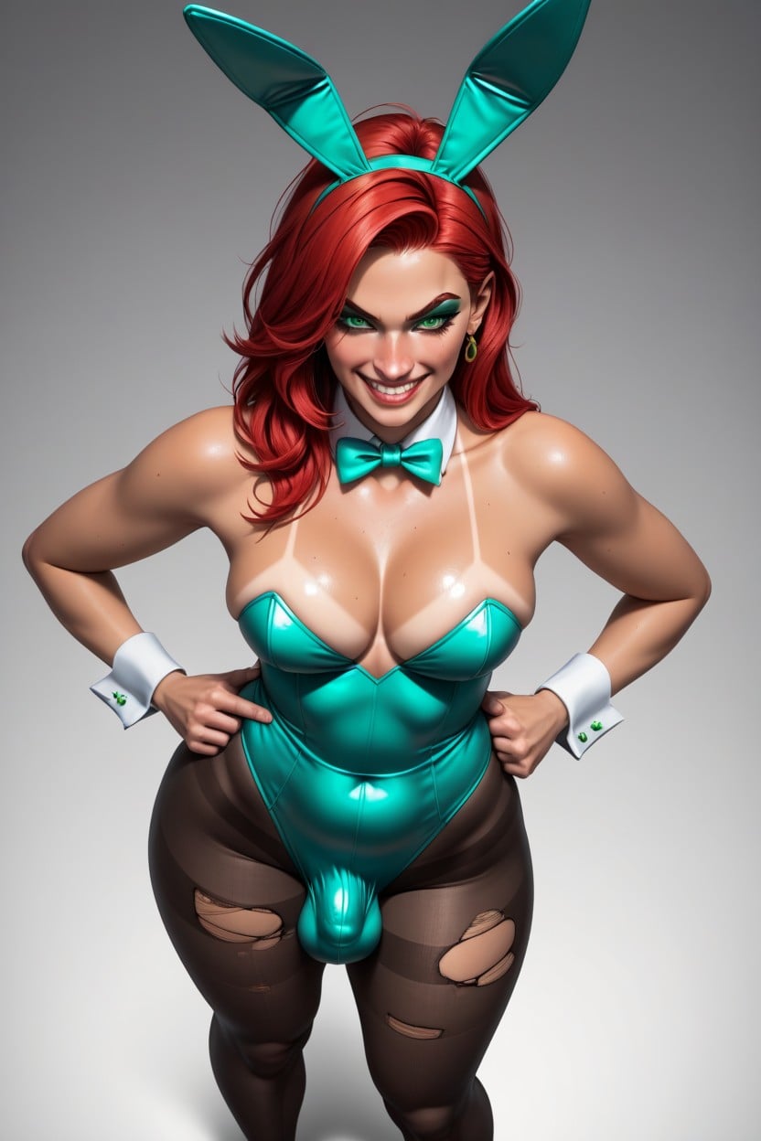Man Pecs, Pantyhose Leggings, Bunny Suit Shemale AI Porn