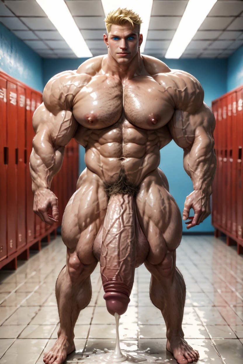 Scandinavian, Cum Flooding Floor, Hyper Muscles AI Gay Porn
