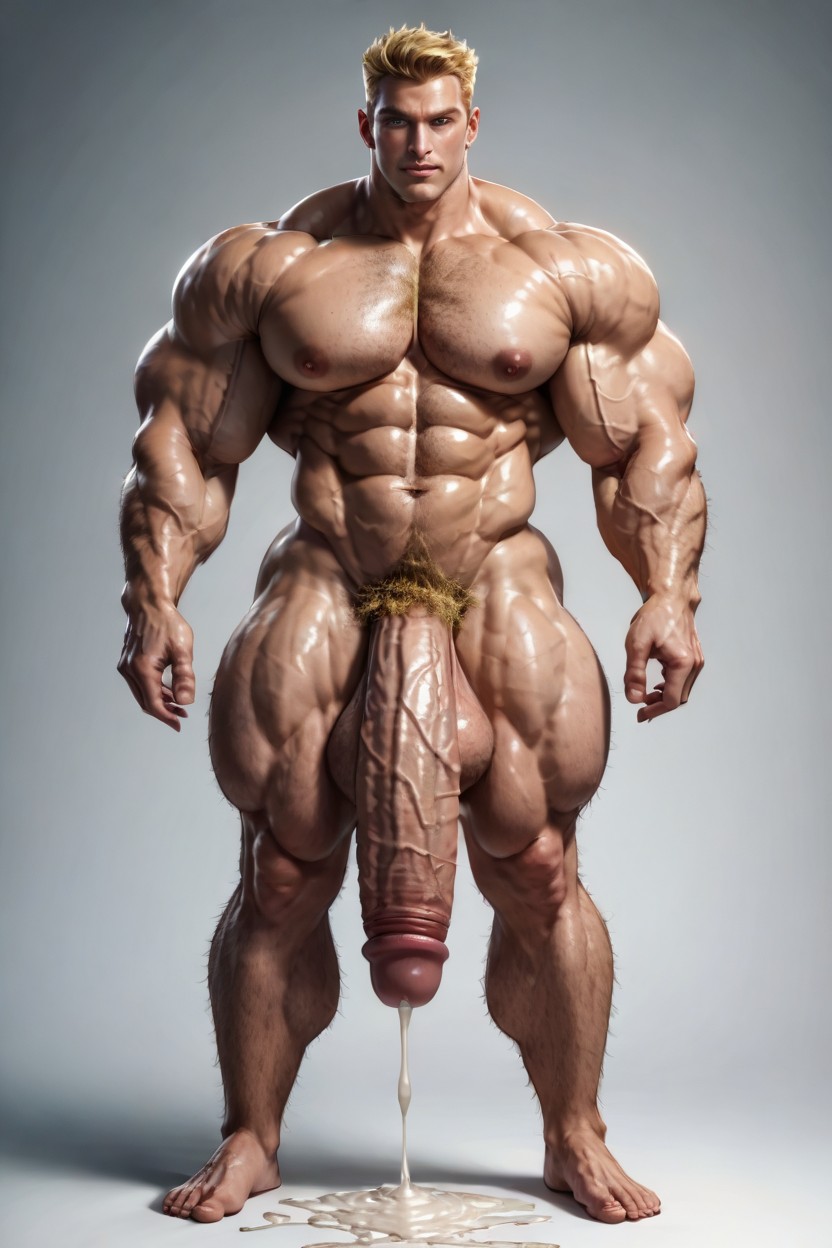 Sudada, Pelo Rubio, Muscular Porno gay IA