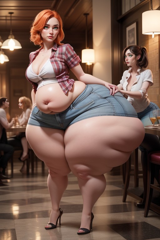 Jeans, Extremely Obese, 2 People AI Porn