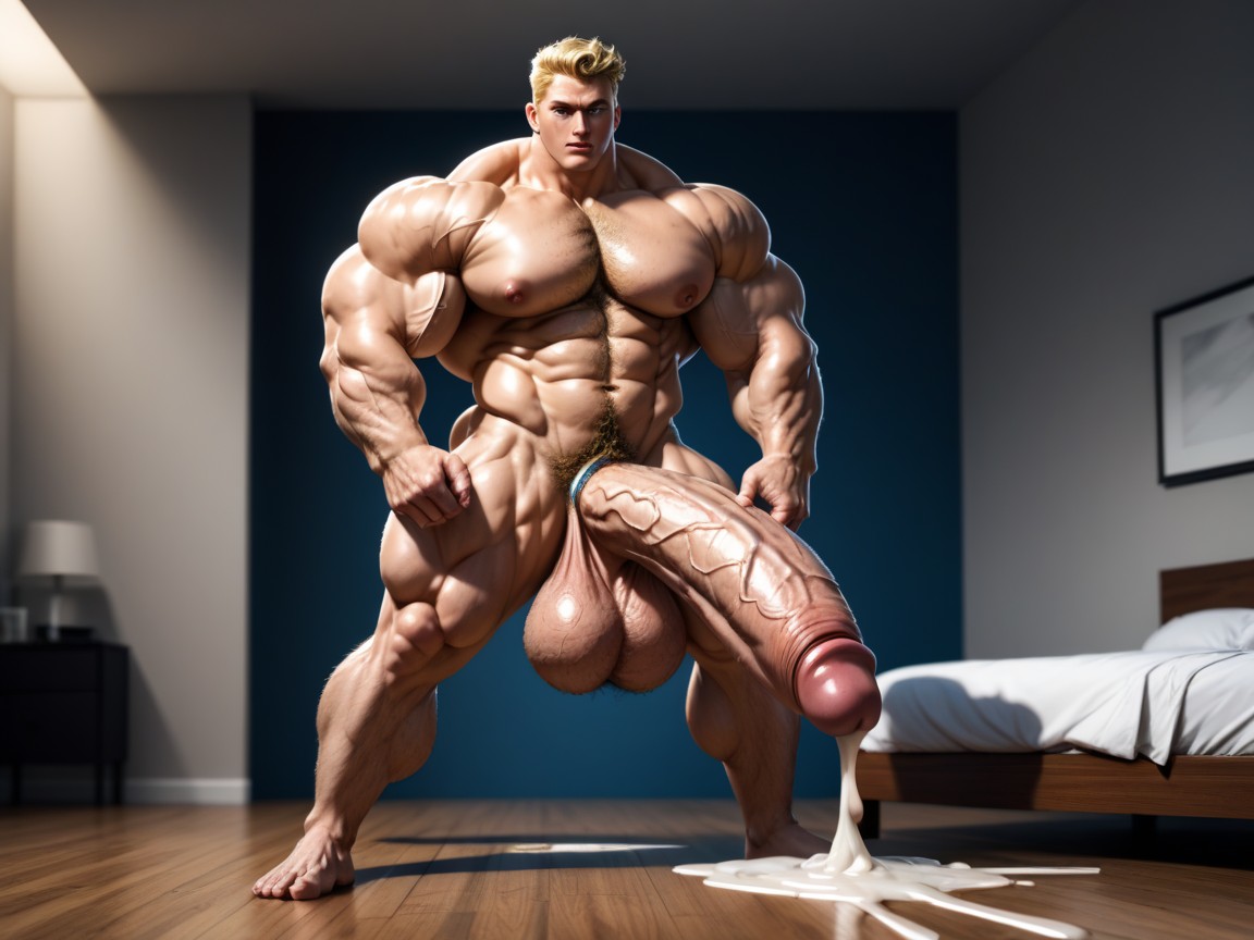 Feet Tall, Bedroom, Extreme Muscles AI Gay Porn
