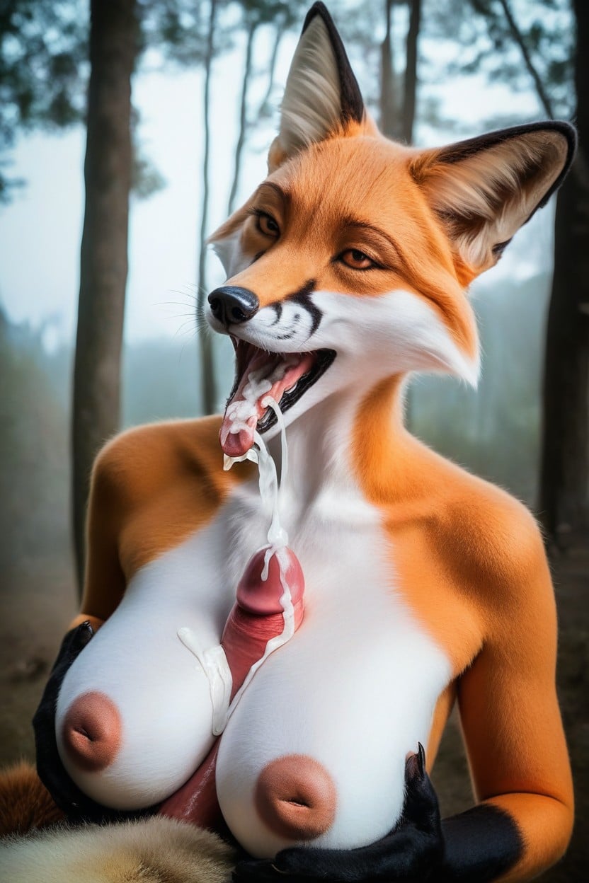 Nude Fox realistic porno IA furry