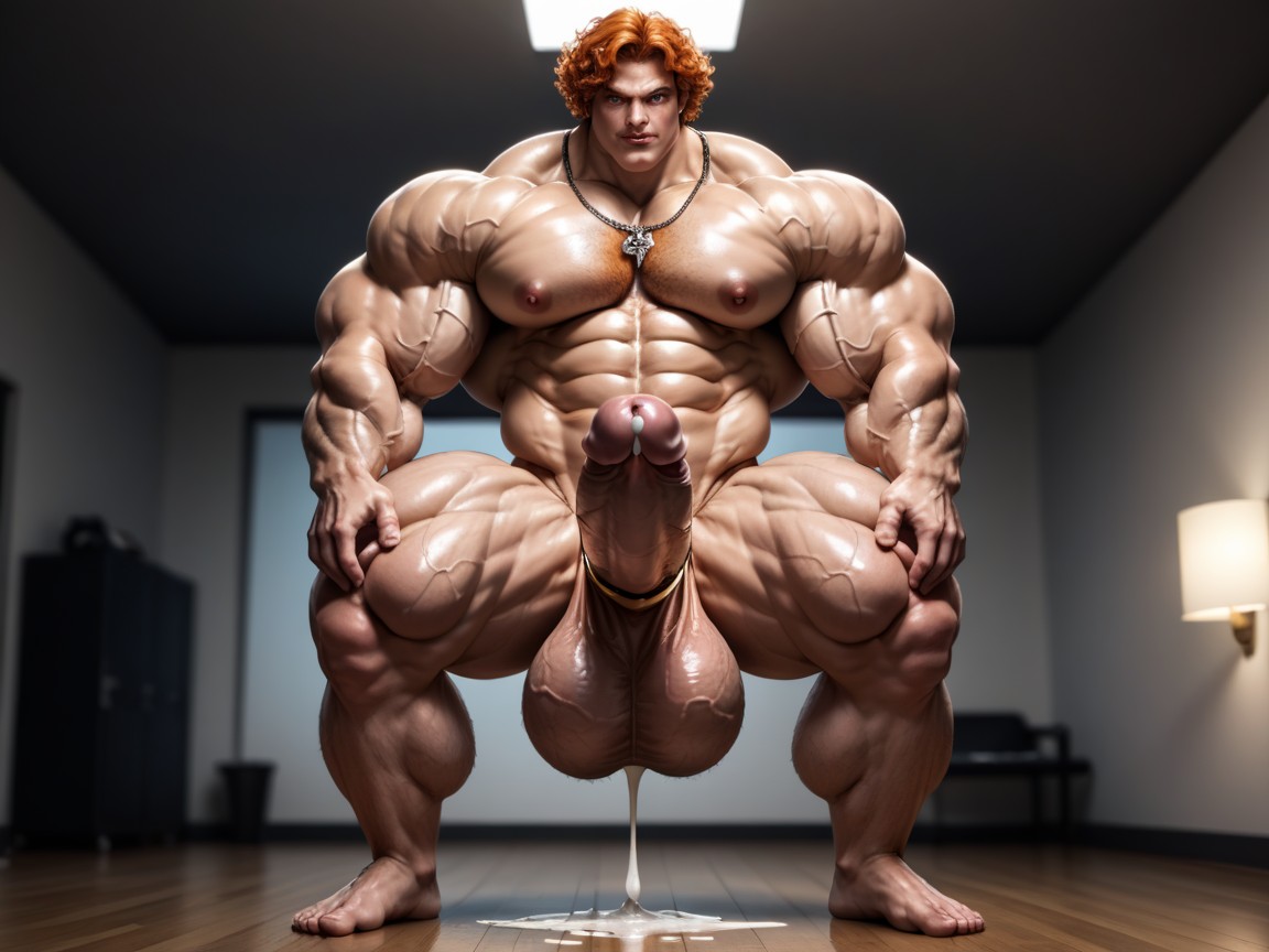 Pale Skin, Bulky Muscle, Huge Arms AI Gay Porn