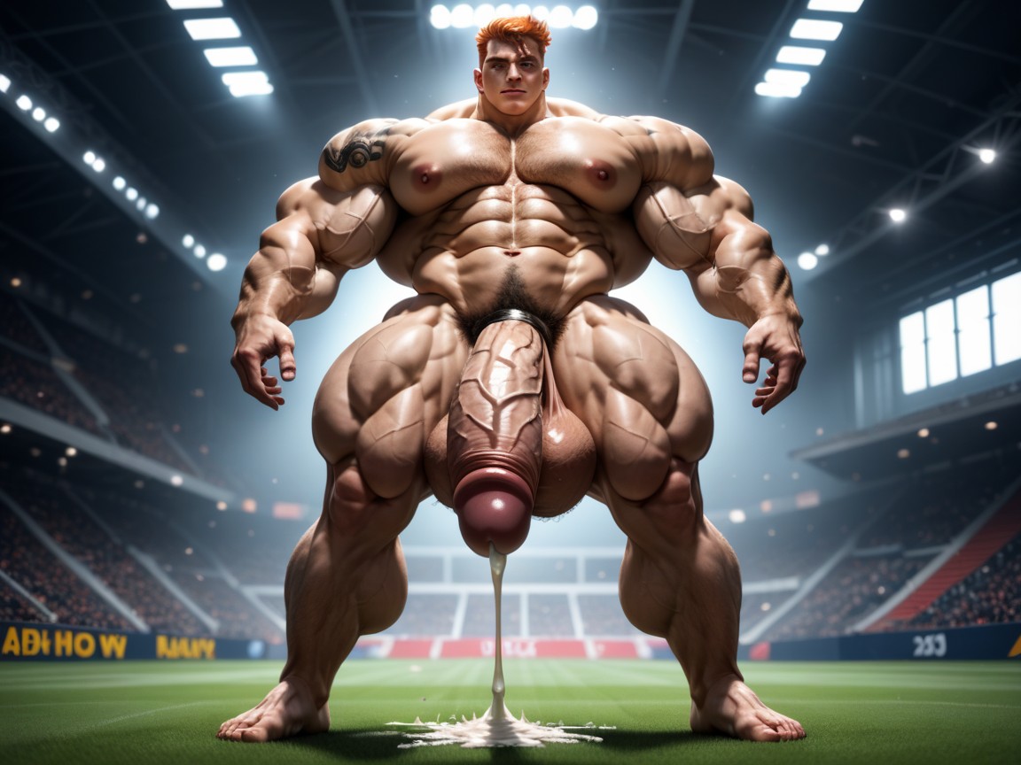 Cum Flooding Floor, Standing, Gigantic Cock AI Gay Porn