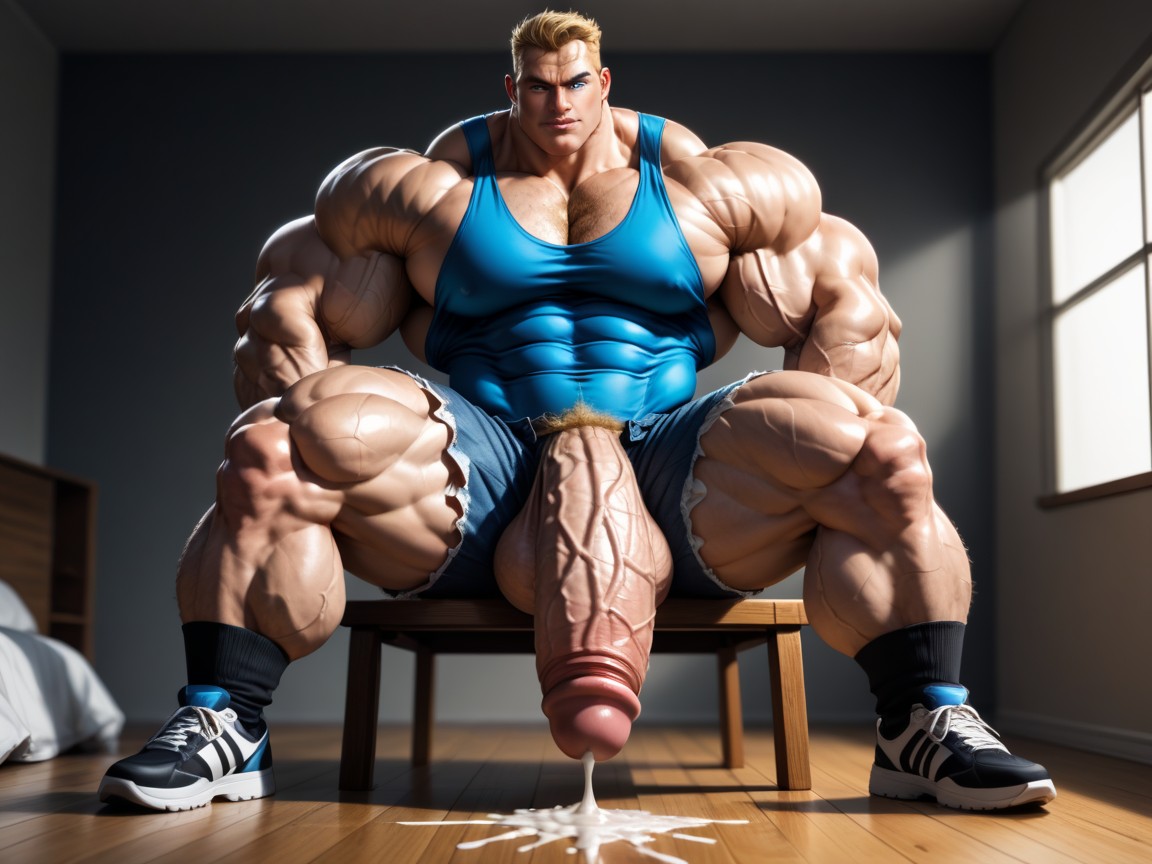 Big Strong Nose, Blonde Hair, Extremely Large Ass AI Gay Porn