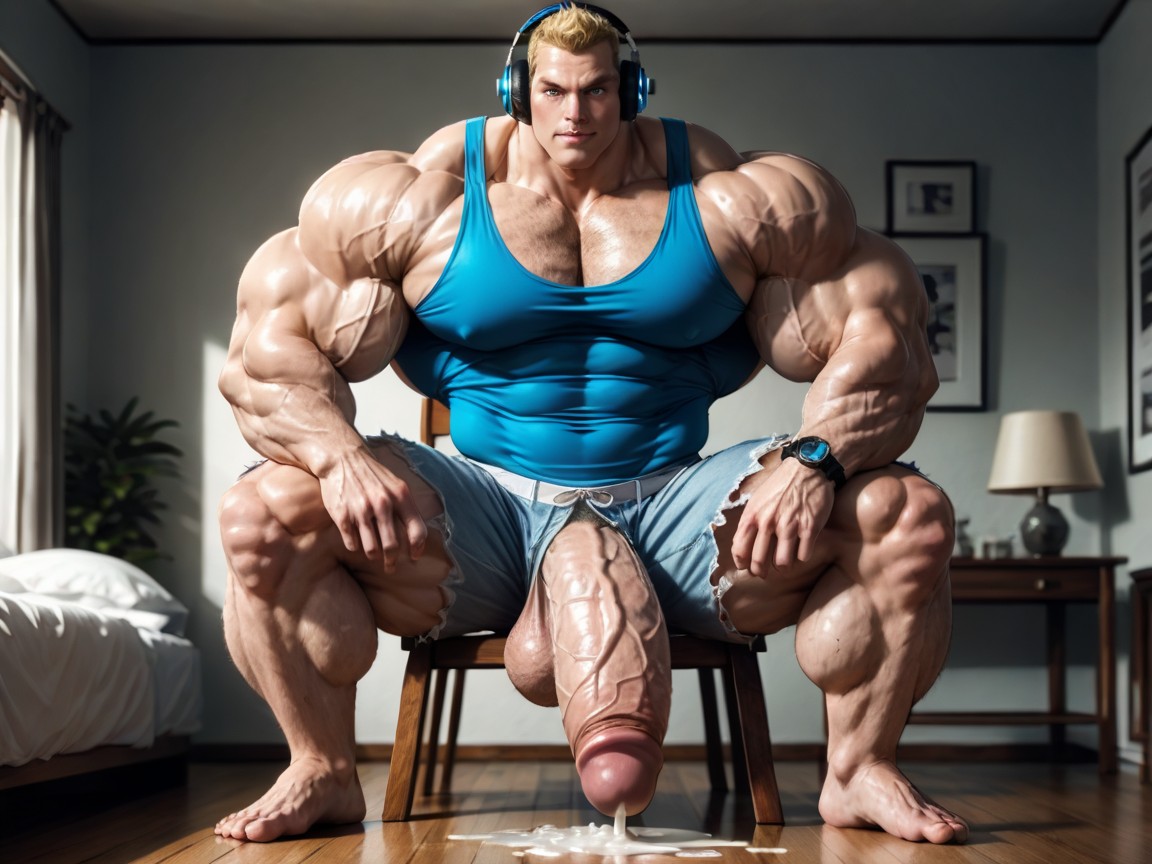 Athlete, Gigantic Balls, Front View AI Gay Porn