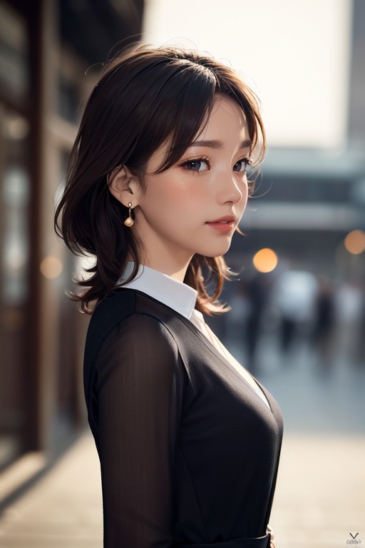 Bust Shot, Korean, And Smiling Asian AI Porn