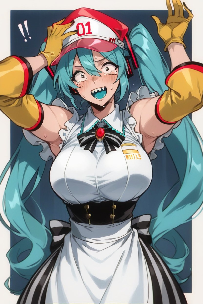 Sharp Teeth, Bow, Black Eyes Hentai AI Porn